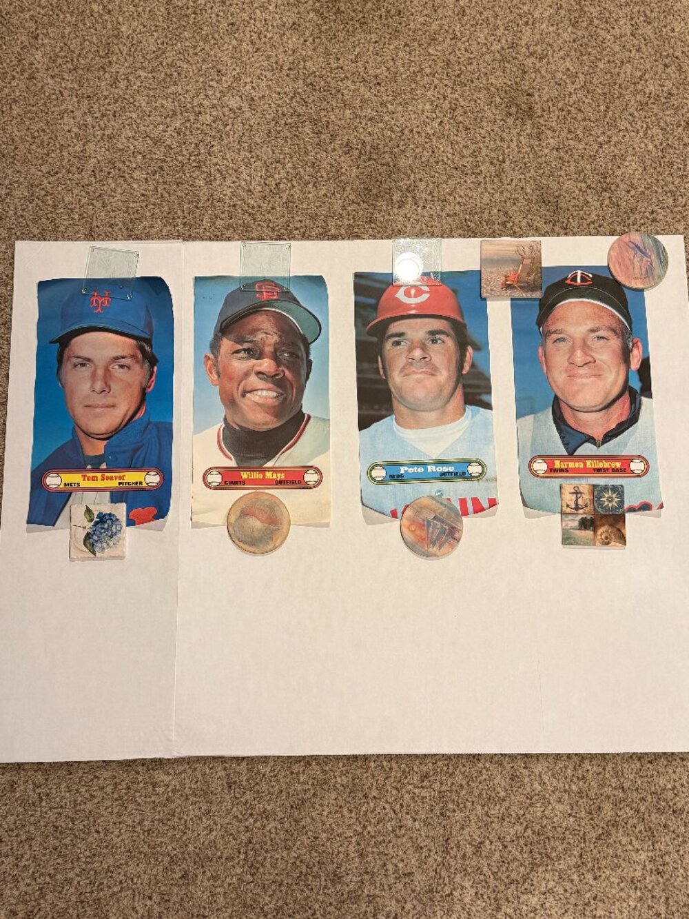 1972 Topps TCG Poster Cards (37) Seaver Mays Rose Killebrew Vintage Baseball HOF - Picture 1 of 6